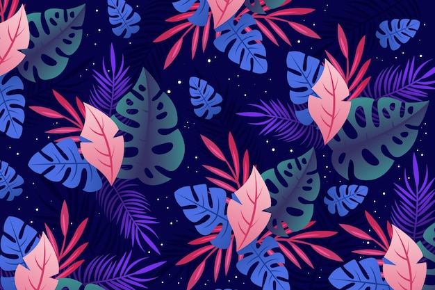 Vibrant Tropical Foliage Under the Starry Night Sky | Jiffy Designs