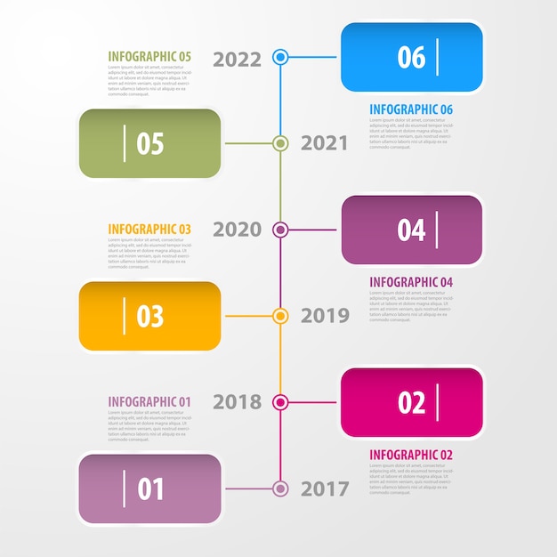 Vibrant Timeline Infographic with Colorful Geometric Shapes | Jiffy Designs