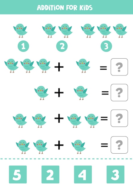 Cute Monsters Addition Worksheet for Kids Learning Math | Jiffy Designs