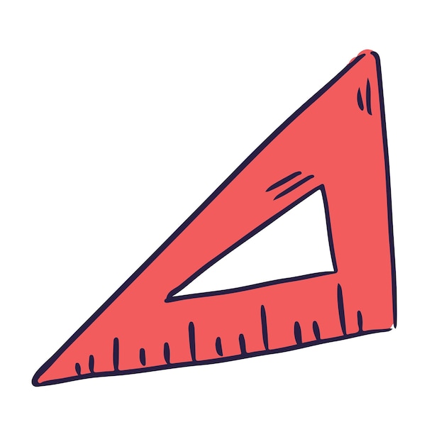 Vibrant Red Geometric Ruler with Distinct Markings | Jiffy Designs