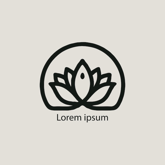 Elegant Lotus Flower Emblem in Minimalist Black and White | Jiffy Designs