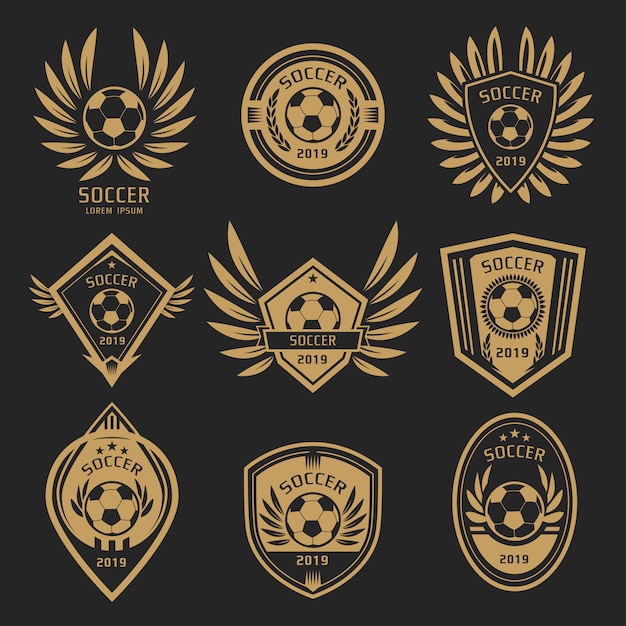 Elegant Soccer Emblem Collection with Winged Designs | Jiffy Designs