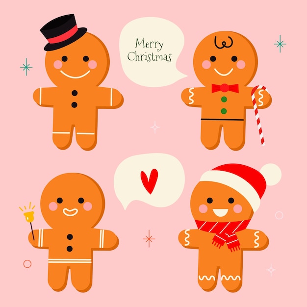 Cheerful Gingerbread Characters in Festive Attire | Jiffy Designs