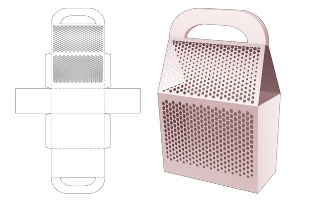 Elegant Blush Pink Perforated Metal Handheld Storage Box | Jiffy Designs