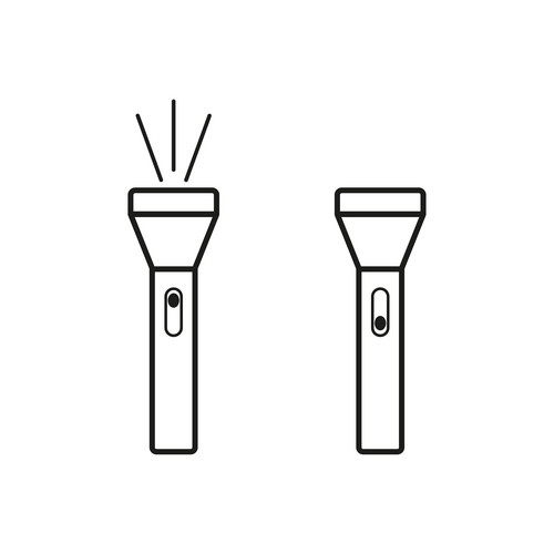 Flashlight Icon. Flashlight On And Off. Vector Illustration. Stock ...