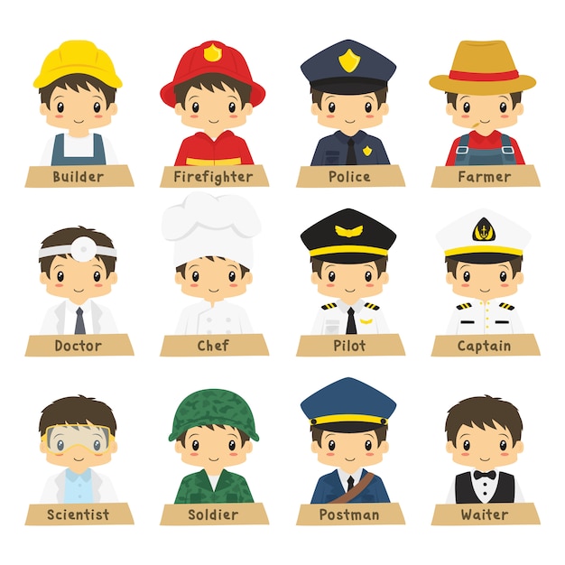 Diverse Occupations: Charming Illustrations of Professions and Roles ...