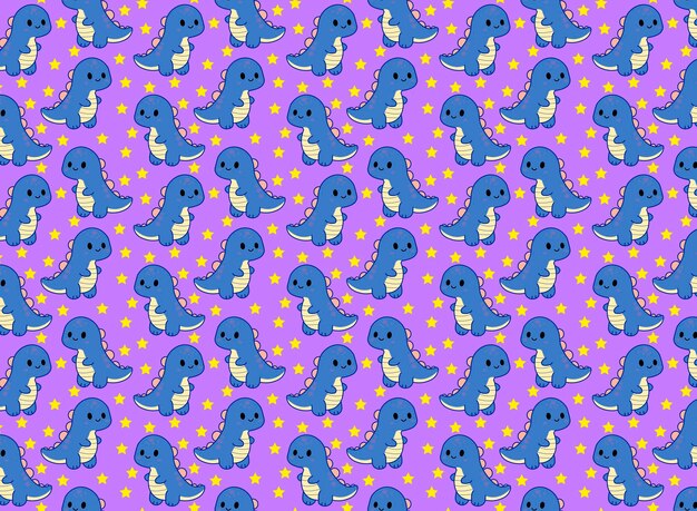 Cute Blue Ghosts and Stars Pattern on Purple Background | Jiffy Designs