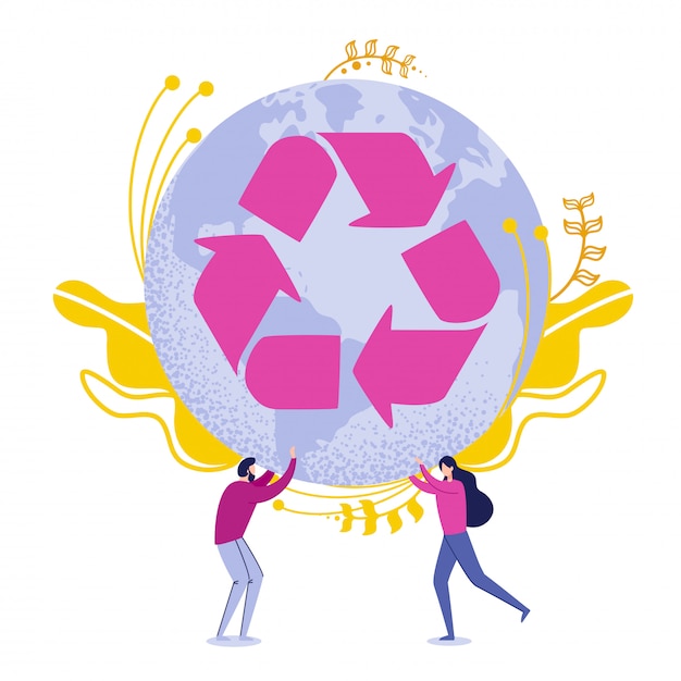Vibrant Recycling Symbol Surrounded by Lively Figures | Jiffy Designs