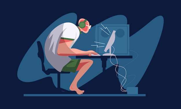 Focused Programmer Coding Late at Night in Dark Studio | Jiffy Designs