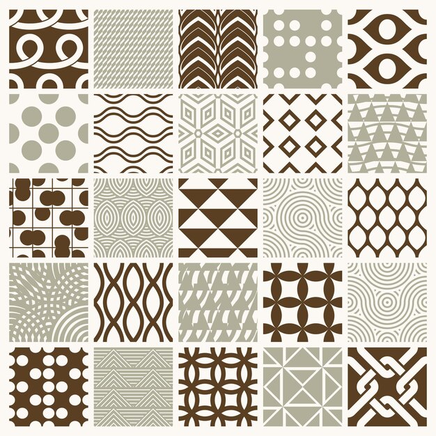 Diverse Collection of Geometric Patterns in Earthy Tones | Jiffy Designs