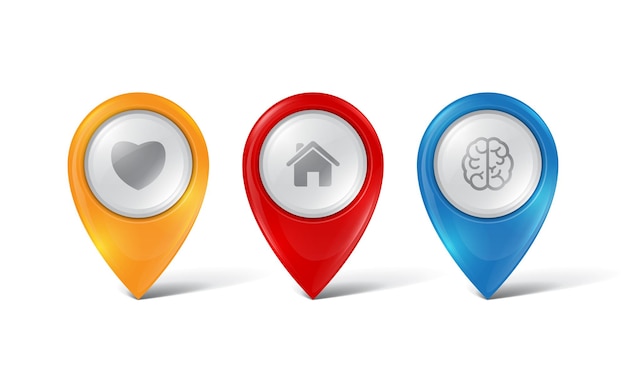 Colorful Location Markers with Meaningful Icons | Jiffy Designs