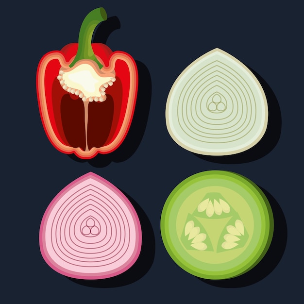 Vibrant Vegetable Shapes: A Diverse Collection of Culinary Silhouettes ...