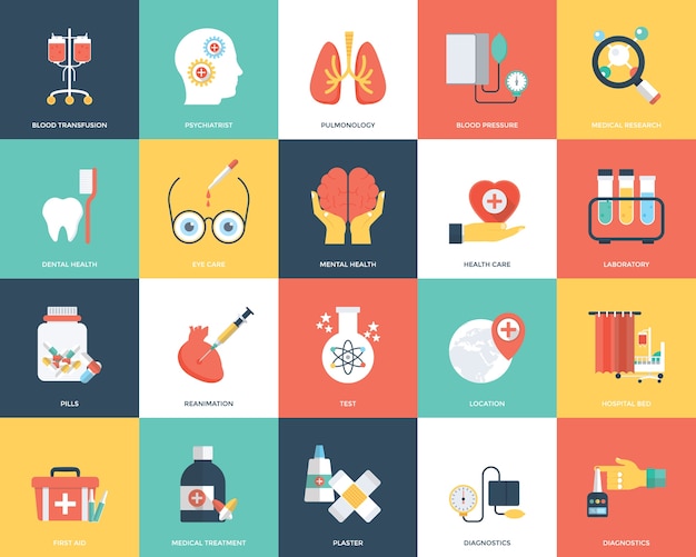 Comprehensive Collection of Vibrant Medical and Healthcare Icons ...