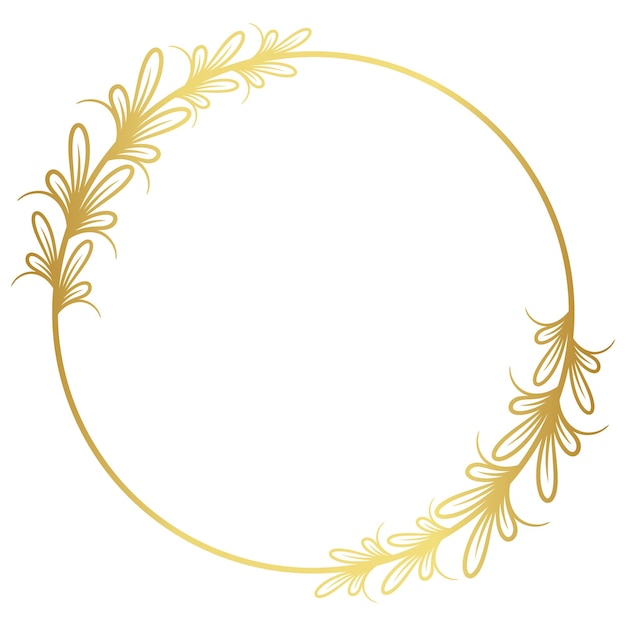 Elegant golden floral wreath with ornate flourishes | Jiffy Designs