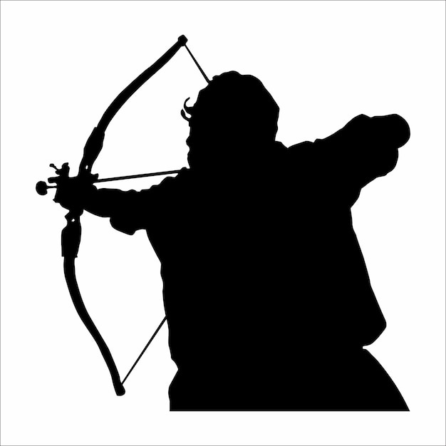 Powerful Silhouette of Archer Aiming Bow and Arrow | Jiffy Designs