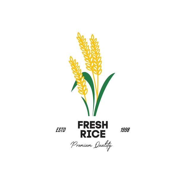 Vibrant Harvest: Fresh, Premium Rice Grains Illustration | Jiffy Designs