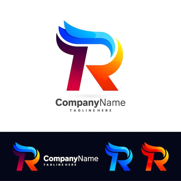 Vibrant Overlapping Letter R Logo Design | Jiffy Designs