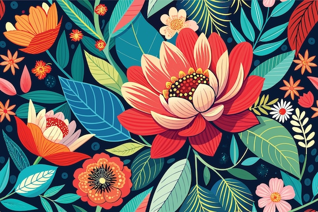 Vibrant Floral Tapestry: A Botanical Wonder | Jiffy Designs