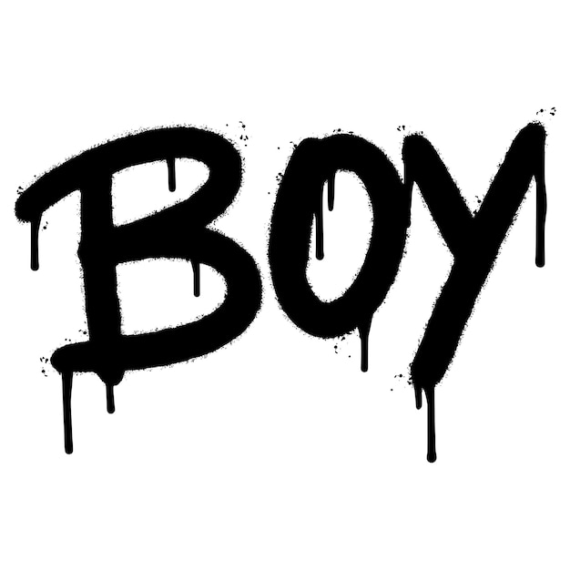 Graffiti-style Black 'Boy' Text with Dripping Paint Effect | Jiffy Designs