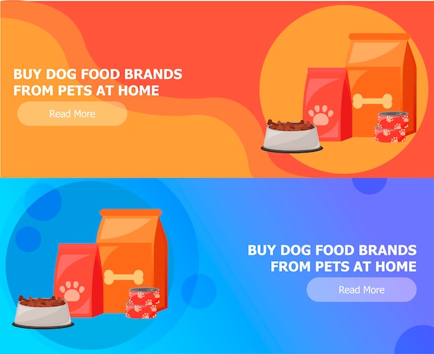 Vibrant Illustrations Promoting Dog Food Brands for Home Pets | Jiffy ...