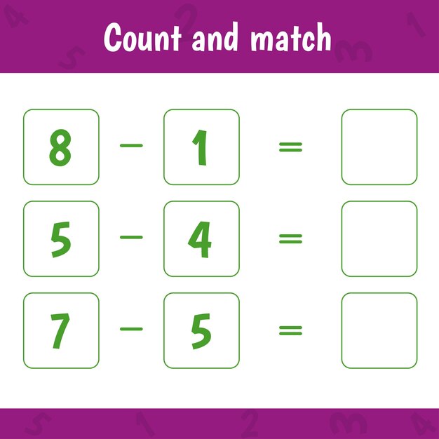 Vibrant Math Matching Game for Kids | Jiffy Designs