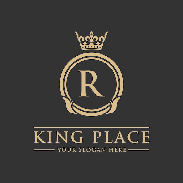 Regal Crown and Monogram Logo with Slogan Text | Jiffy Designs