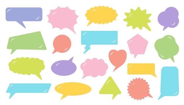 Vibrant Dialogue Bubbles: Colorful Collection of Speech Shapes | Jiffy ...