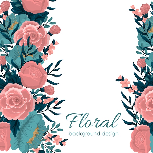 Elegant Floral Frame with Pink Roses and Greenery | Jiffy Designs