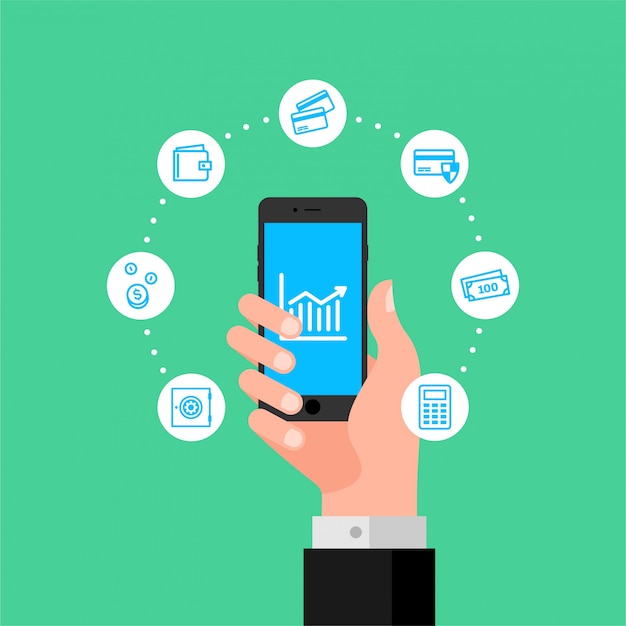 Smartphone in Hand Displaying Financial Analytics Dashboard | Jiffy Designs