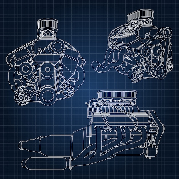 Detailed Blueprints of Powerful Automotive Engines and Machinery ...