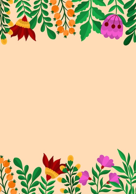 Vibrant Floral Frame with Whimsical Leaves and Blooms | Jiffy Designs