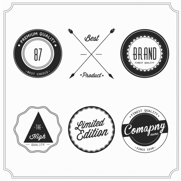 Vintage-Inspired Emblem Collection with Diverse Graphic Elements ...