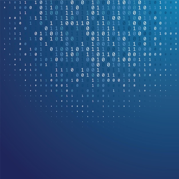 Cascading Binary Code on Gradient Blue Background | Jiffy Designs