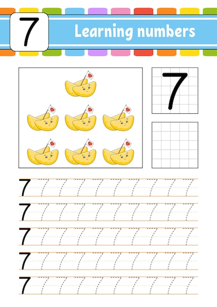 Engaging Educational Template for Learning Number 7 | Jiffy Designs