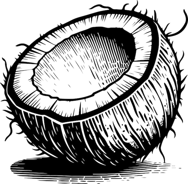 Detailed Illustration of a Coconut Shell | Jiffy Designs