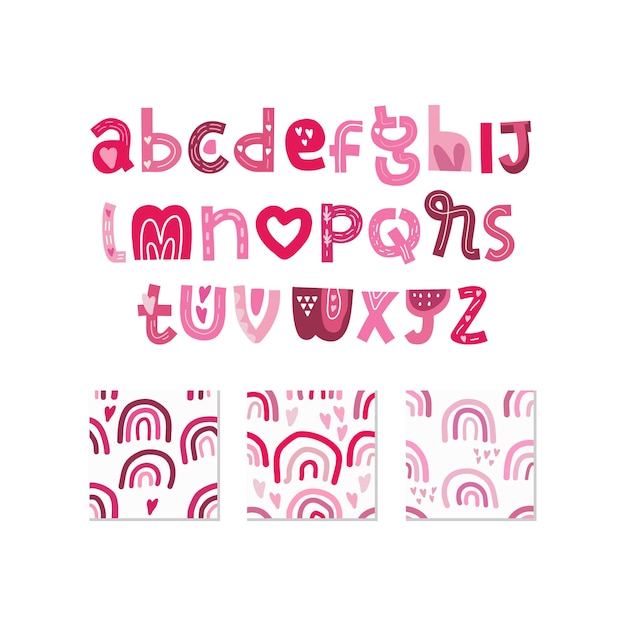 Vibrant Pink Alphabet and Playful Pattern Collection | Jiffy Designs
