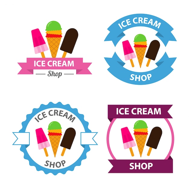 Vibrant Ice Cream Emblem Collection with Diverse Flavors | Jiffy Designs