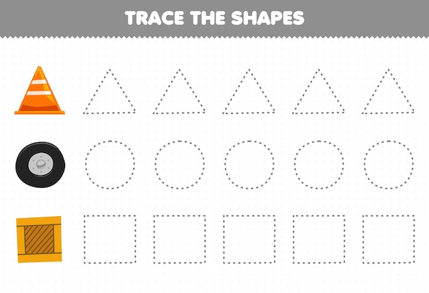 Trace the Geometric Shapes with Dotted Lines | Jiffy Designs
