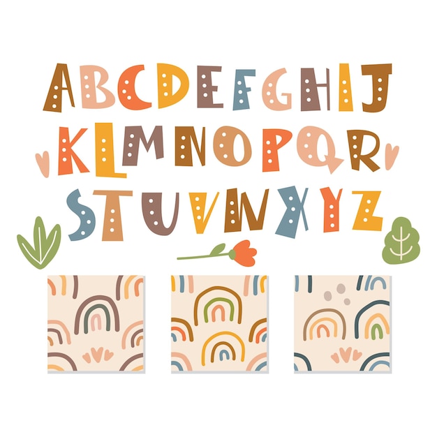 Vibrant Alphabet Collection with Nature-Inspired Patterns | Jiffy Designs