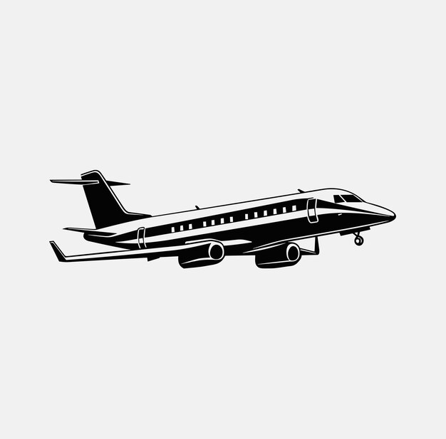 Sleek and Sophisticated Private Jet Silhouette | Jiffy Designs