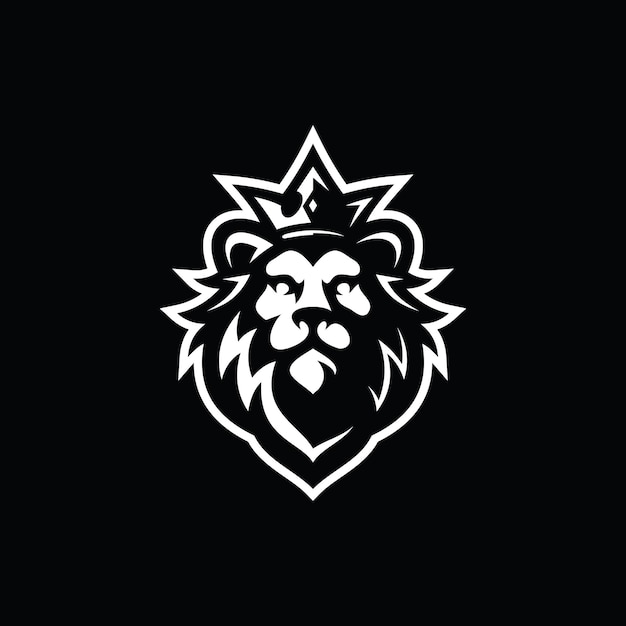 Majestic Lion Head Emblem in Striking Monochrome | Jiffy Designs