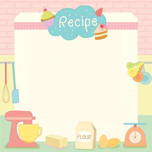 Vibrant Culinary Backdrop with Baking Essentials and Recipe Text ...