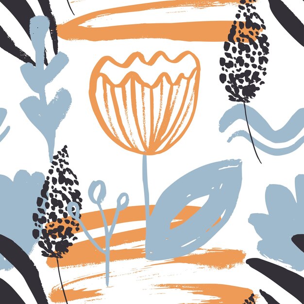 Vibrant Abstract Floral Pattern with Organic Shapes | Jiffy Designs