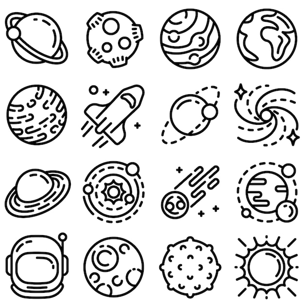Diverse Collection of Cosmic and Celestial Themed Icons | Jiffy Designs