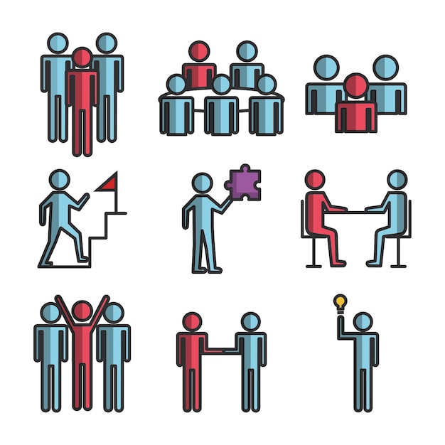 Diverse Collection of Stylized Human Icons Depicting Social ...