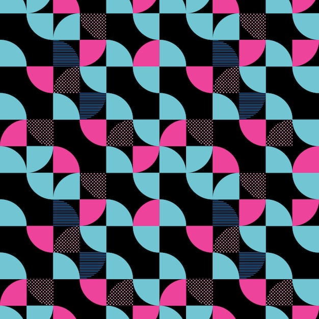 Vibrant Geometric Pattern with Retro Shapes and Textures | Jiffy Designs