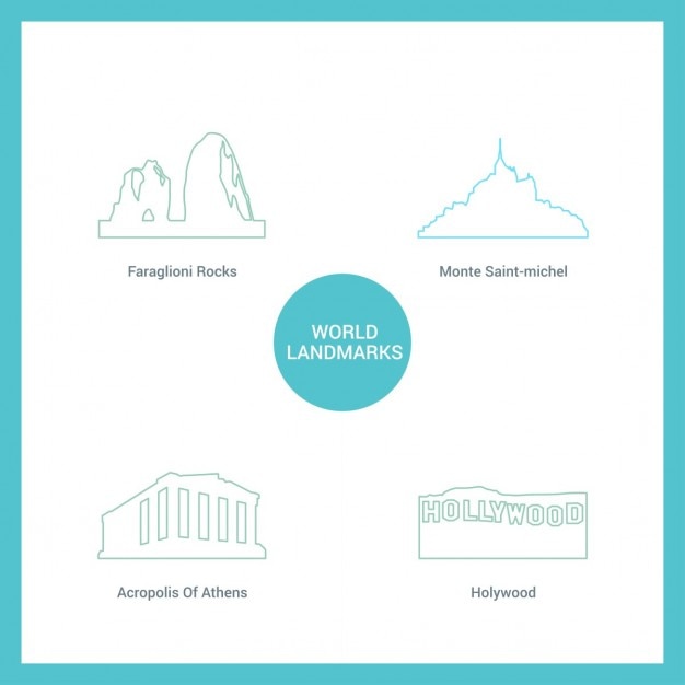 Iconic Landmarks of the World Celebrated in Minimalist Design | Jiffy ...