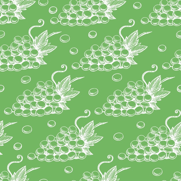Elegant Grape Cluster Pattern in Lush Green | Jiffy Designs