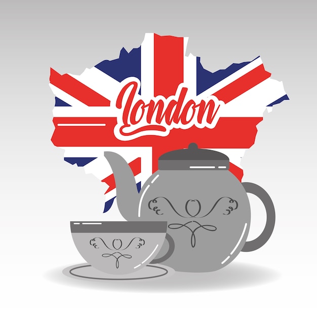Iconic British Tea Set with Union Jack Backdrop | Jiffy Designs