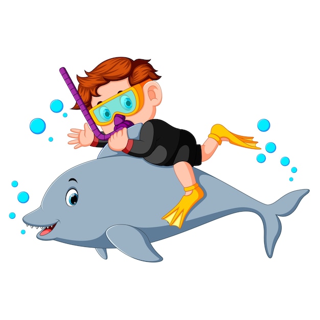 Playful Child Riding a Friendly Dolphin in the Ocean | Jiffy Designs